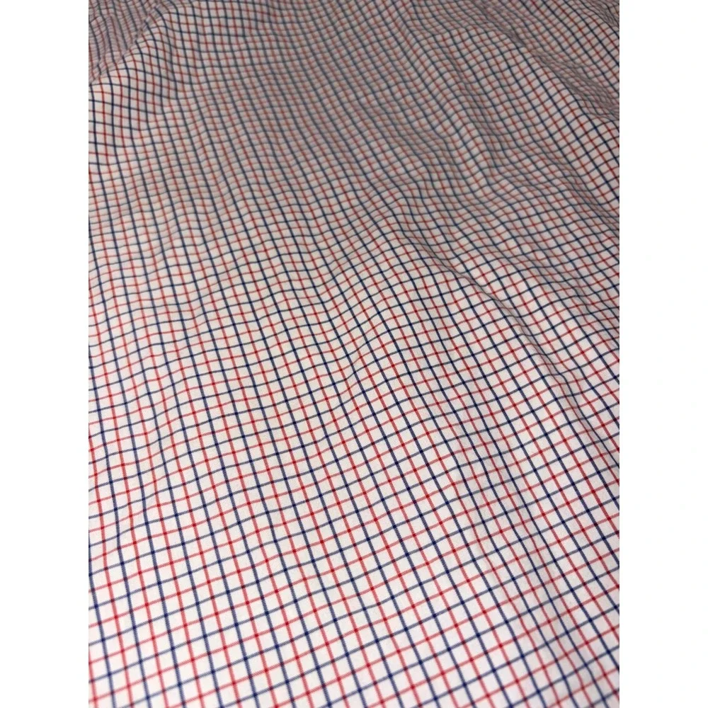 J. Crew Tailored‎ Fit Button Down Shirt Red Blue Check Men's Long Sleeve Cotton